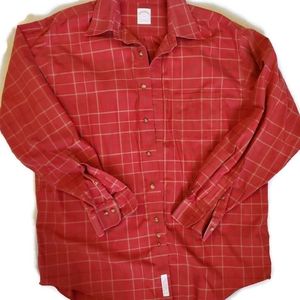 Brooks Brothers 346 no iron brick red plaid shirt